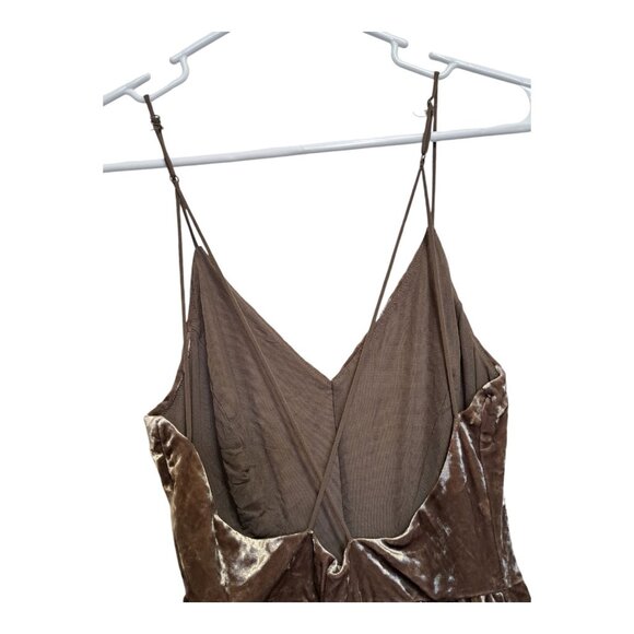 2 Velvet Rompers Urban Outfitters Silence Noise V-Neck Medium Tan Teal 90s Women - Picture 11 of 14